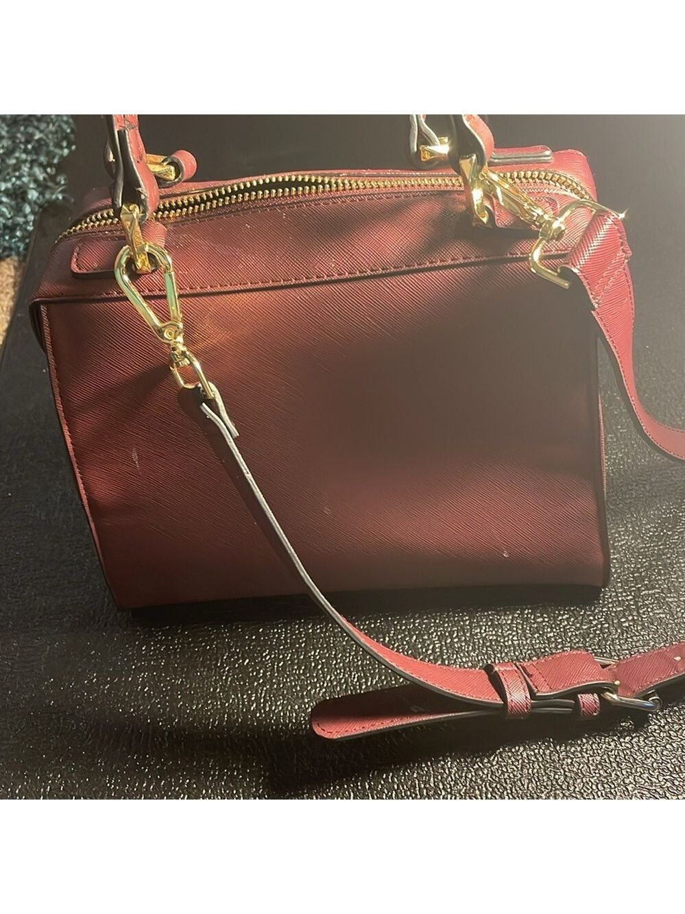 Steve Madden Red Crossbody Bag with Gold Accents - Picture 4 of 4